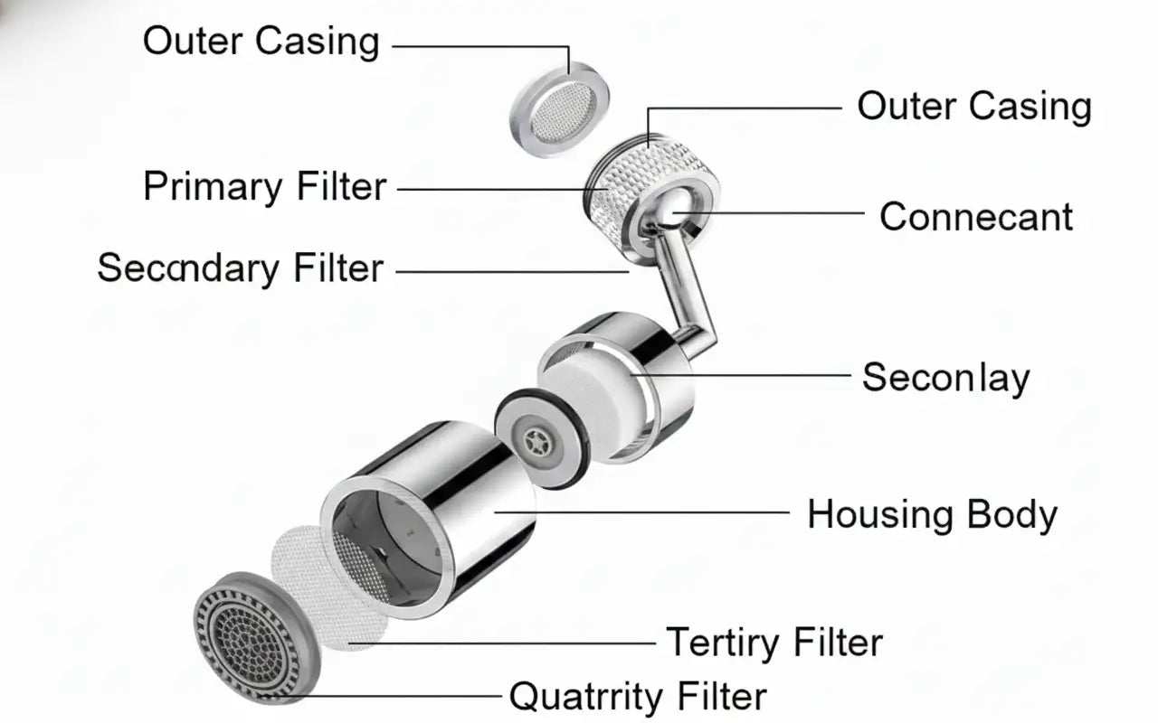 1080° Swivel Faucet Extender with Dual Spray Mode