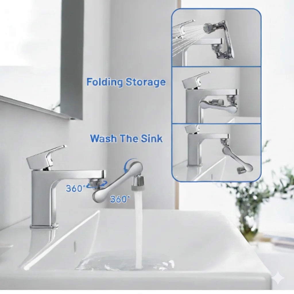 1080° Swivel Faucet Extender with Dual Spray Mode
