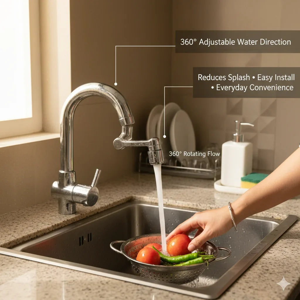 1080° Swivel Faucet Extender with Dual Spray Mode