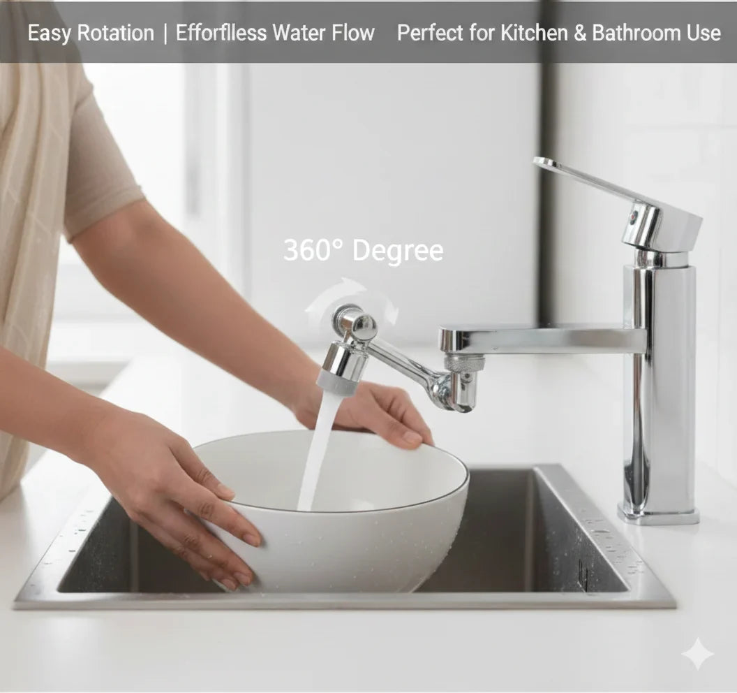 1080° Swivel Faucet Extender with Dual Spray Mode