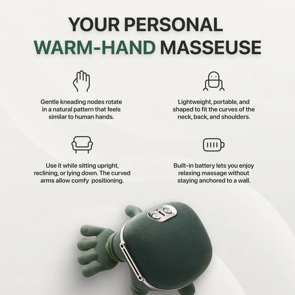 Wireless 4D Shiatsu Neck & Back Massager with Heat Therapy